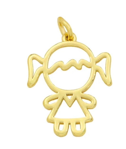 Medium Pick-tail Girl Charm