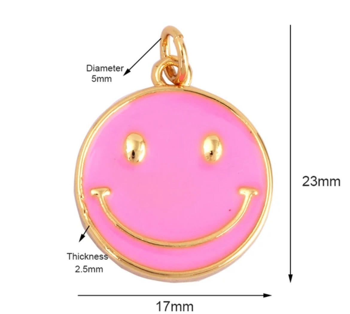 Medium Neon Smiley Charm