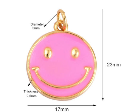 Medium Neon Smiley Charm