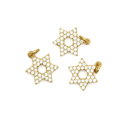 Small Blingy Star of David Charm