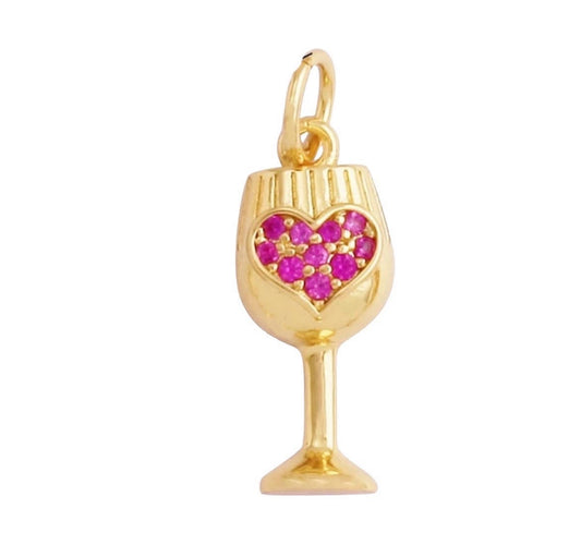 Small Wine Glass Charm